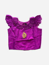 Off-white with purple pavadai - Saraswathi pooja edition