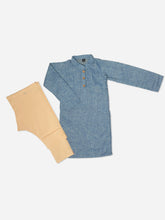 Blue kurta with cream pant