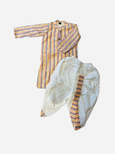 Multi-coloured kurtha with dhoti set