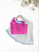 Pink with Silver Kasavu Pavadai