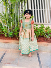 Green Copper Pattu Frock