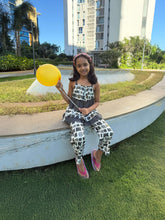 Black grey checked sleveless co-ord