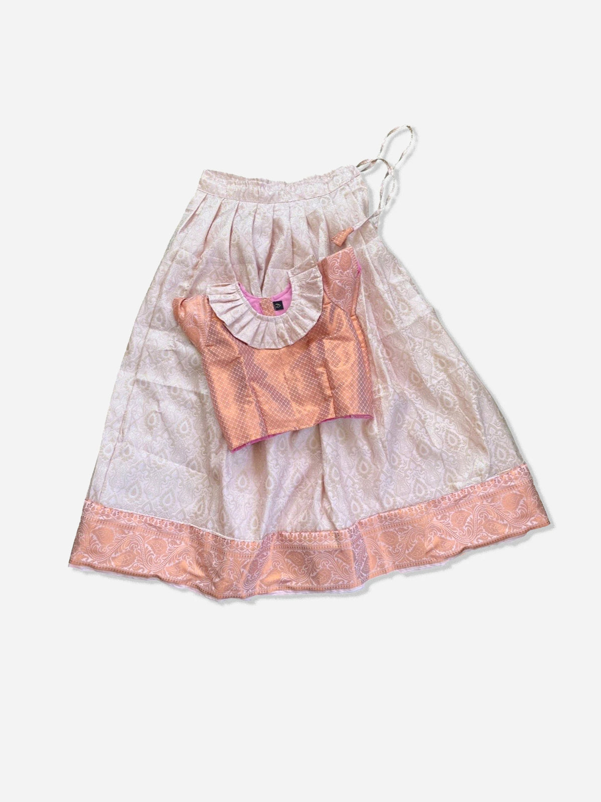 Pastel Pink with copper Pavadai sattai – TheclothKitchen