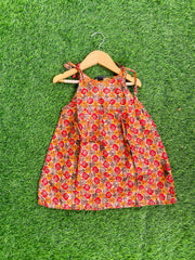 simple orange cotton frock with headband
