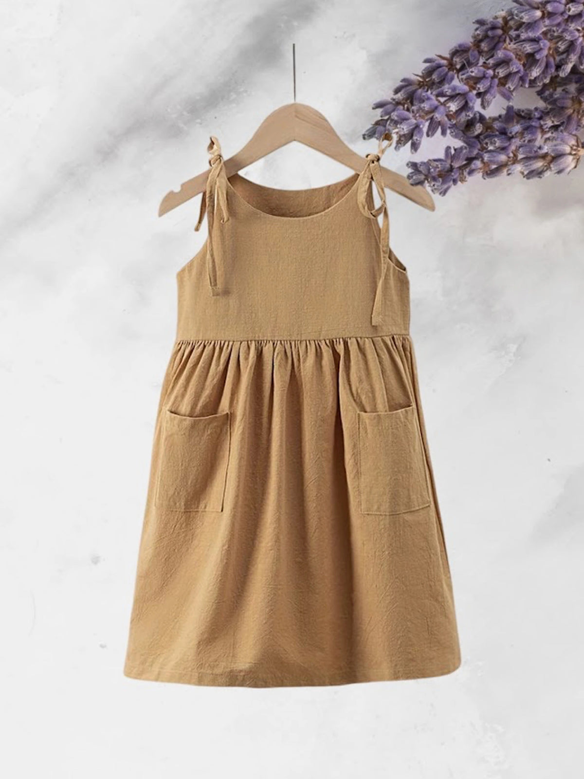 Natural Beige Tie up frock