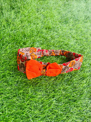 simple orange cotton frock with headband